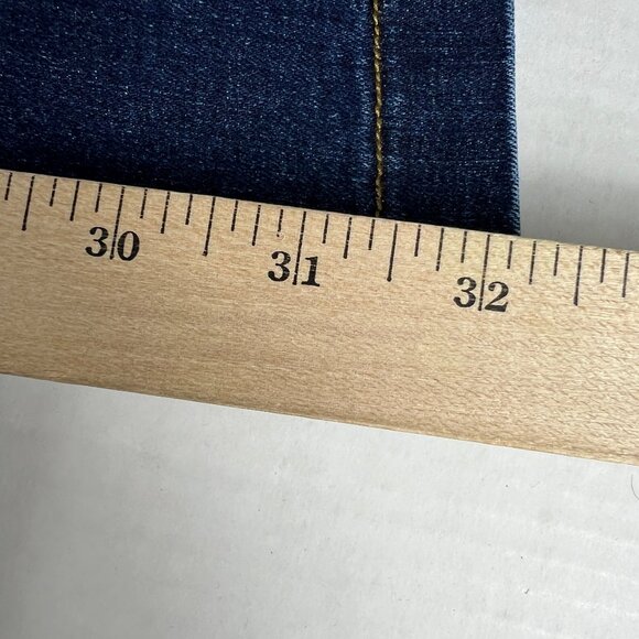 Spanx Jean Women 29x32* Pull On Flare High Rise Blue Stretch Denim Tag M #20327R - Picture 12 of 16